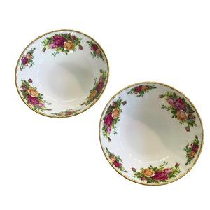 ROYAL ALBERT OLD COUNTRY ROSES CEREAL BOWLS 6" SET OF 2